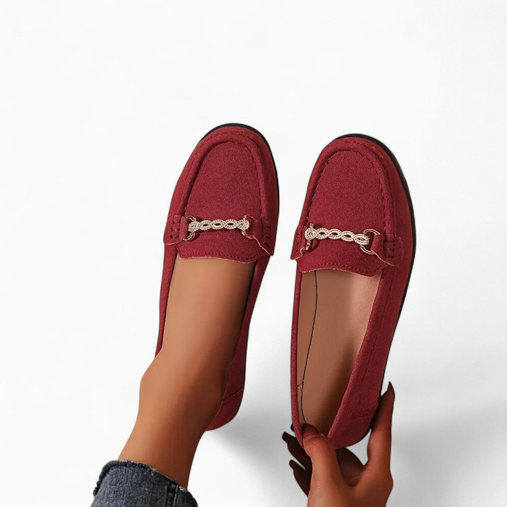 Mocassins Compensés En Daim Synthétique Pour Femme
