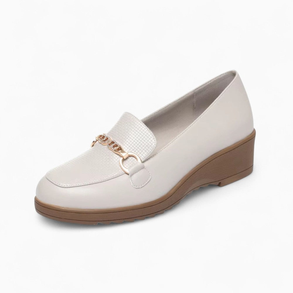 Mocassins Compensés En Cuir Synthétique Pour Femmes