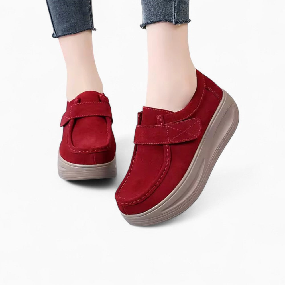 Mocassins Compensés Avec Fermeture Velcro Pour Femme
