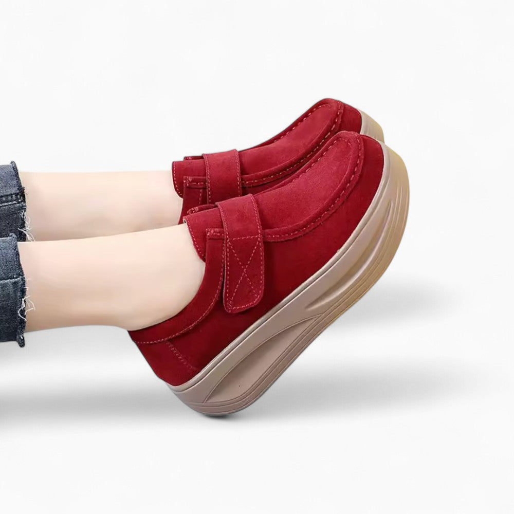 Mocassins Compensés Avec Fermeture Velcro Pour Femme