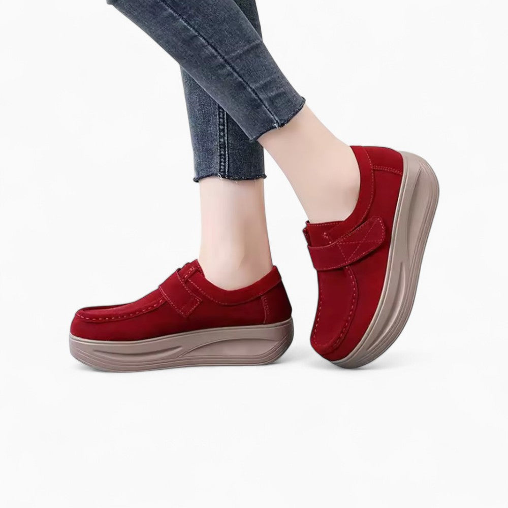 Mocassins Compensés Avec Fermeture Velcro Pour Femme