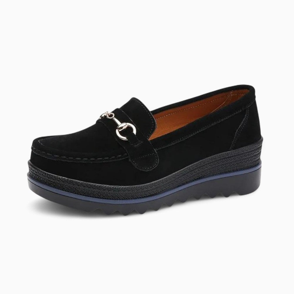 Mocassins Compensés Avec Détails Boucles Dorées Pour Femme