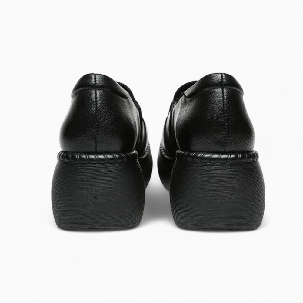 Mocassins En Cuir Véritable À Semelles Compensées Pour Femme