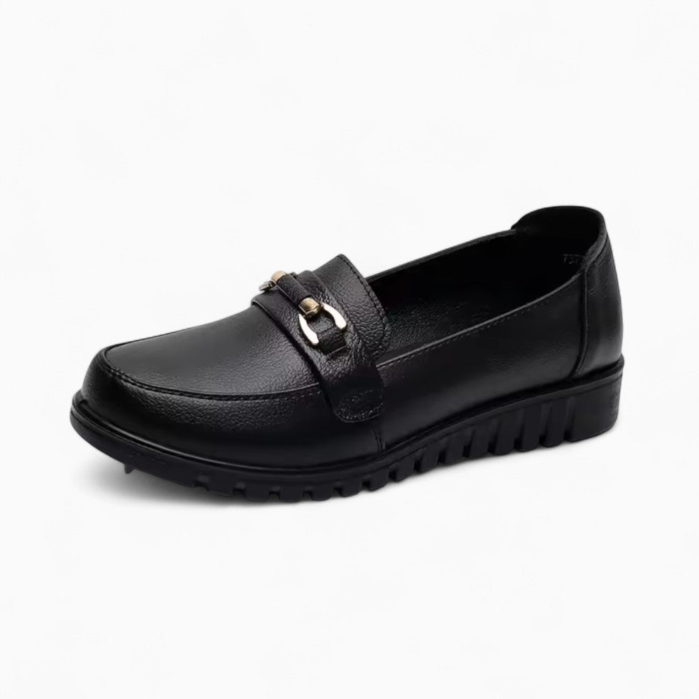 Mocassins Orthopédiques À Semelle Noire Pour Femmes