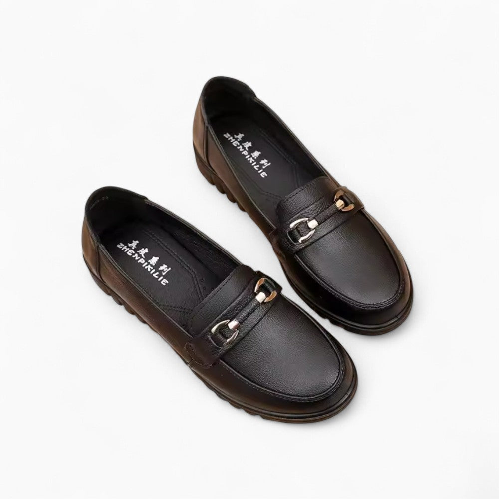 Mocassins Orthopédiques À Semelle Noire Pour Femmes