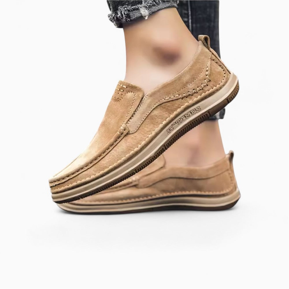 Mocassins Bateau Aspect Cuir À Semelle Colorée Pour Homme