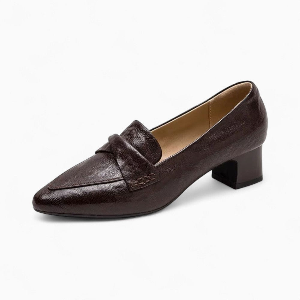 Mocassins Avec Dessus Matelassé À Talons Carrés Pour Femme