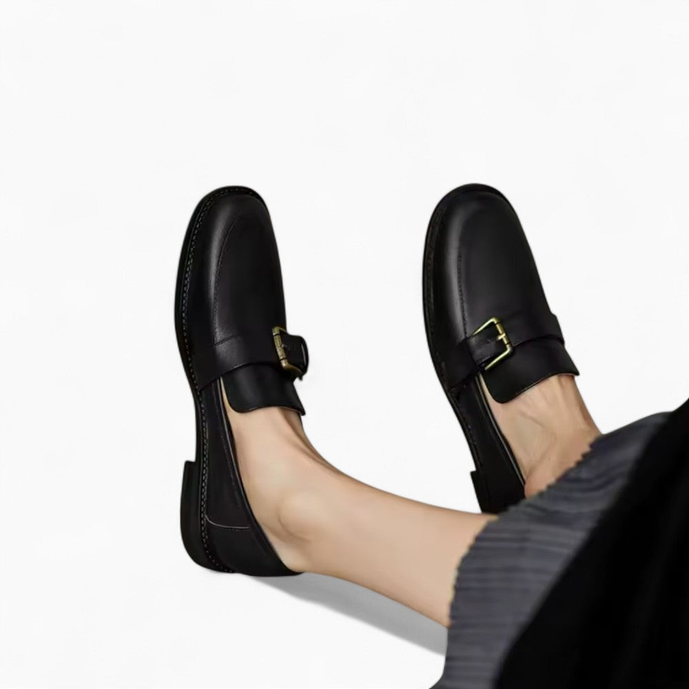 Mocassins Avec Boucle En Métal Noir