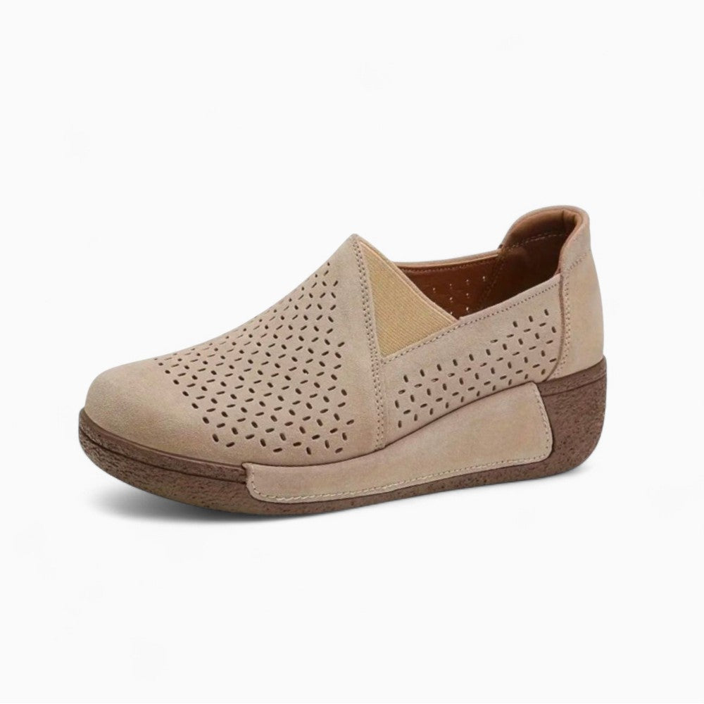 Mocassins Ajourés Confortables À Semelle Compensée Pour Femme