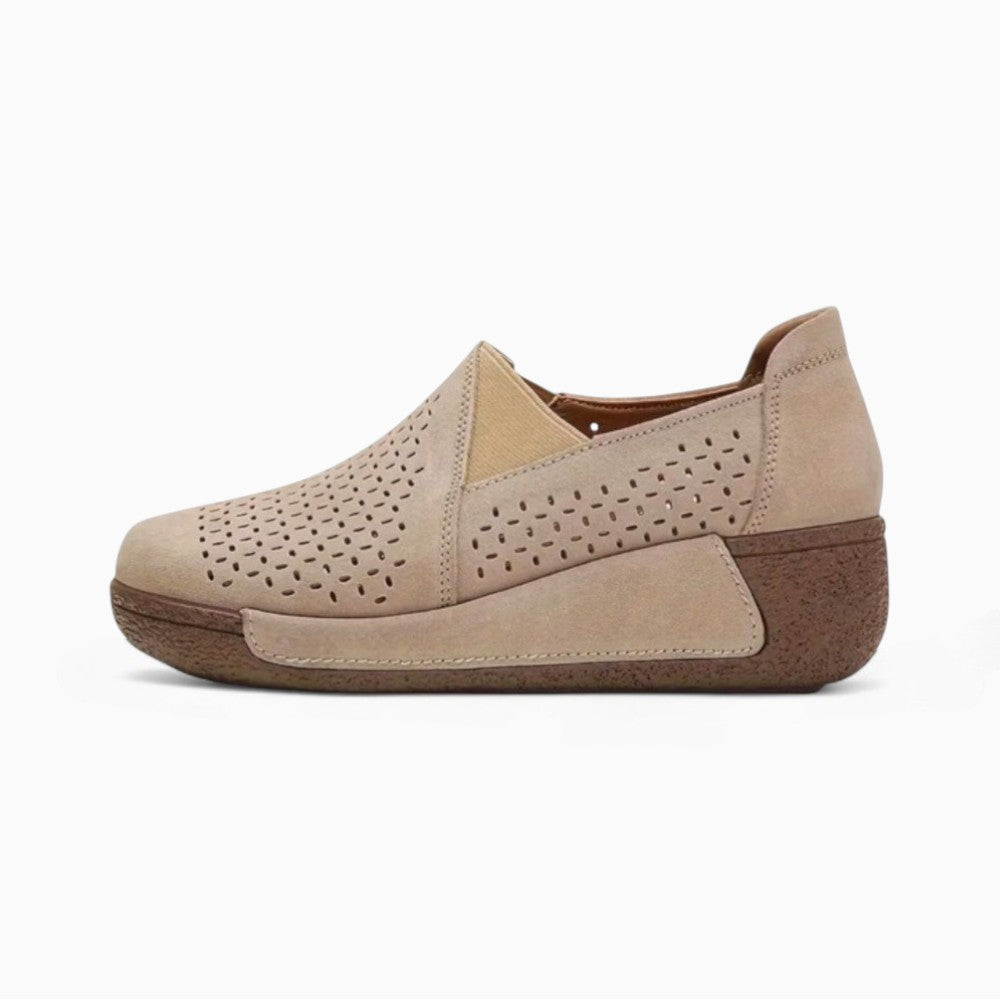 Mocassins Ajourés Confortables À Semelle Compensée Pour Femme