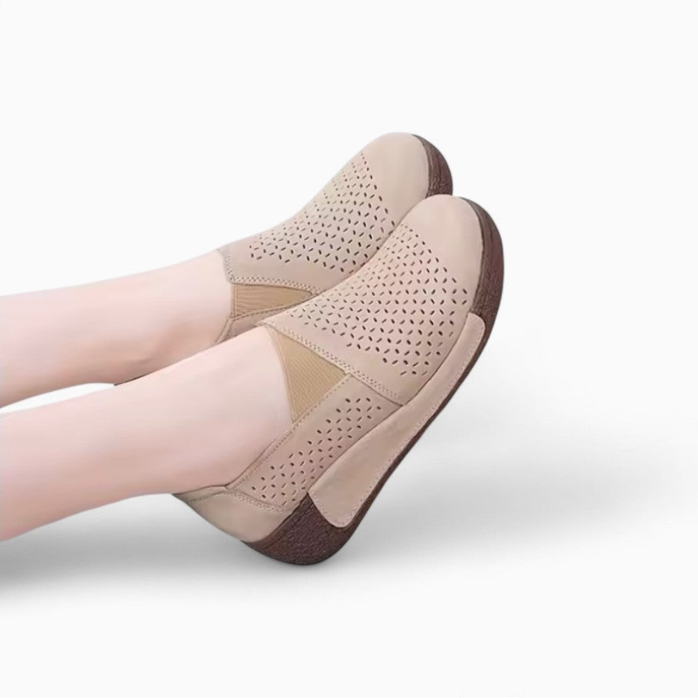 Mocassins Ajourés Confortables À Semelle Compensée Pour Femme