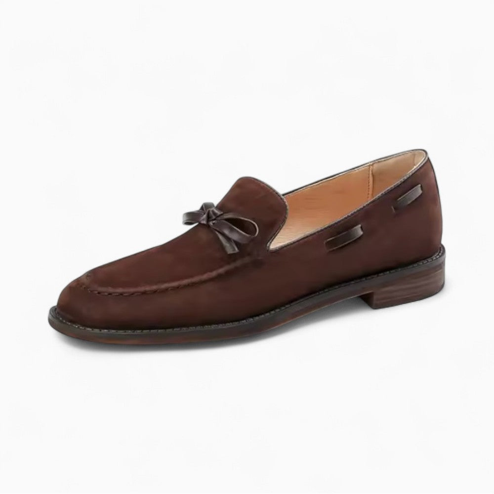 Mocassins À Talons En Cuir Style Rétro Pour Femmes