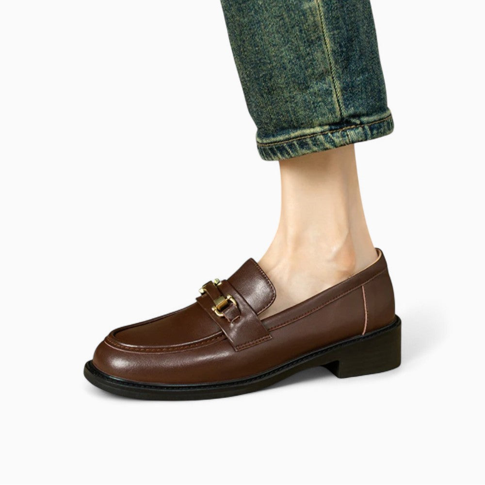 Mocassins À Talons En Cuir Pour Femmes