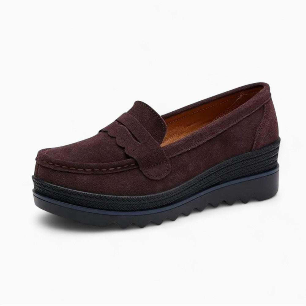 Mocassins À Talons Compensés À Franges Pour Femme