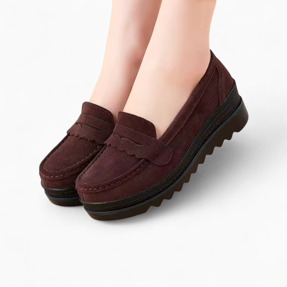 Mocassins À Talons Compensés À Franges Pour Femme