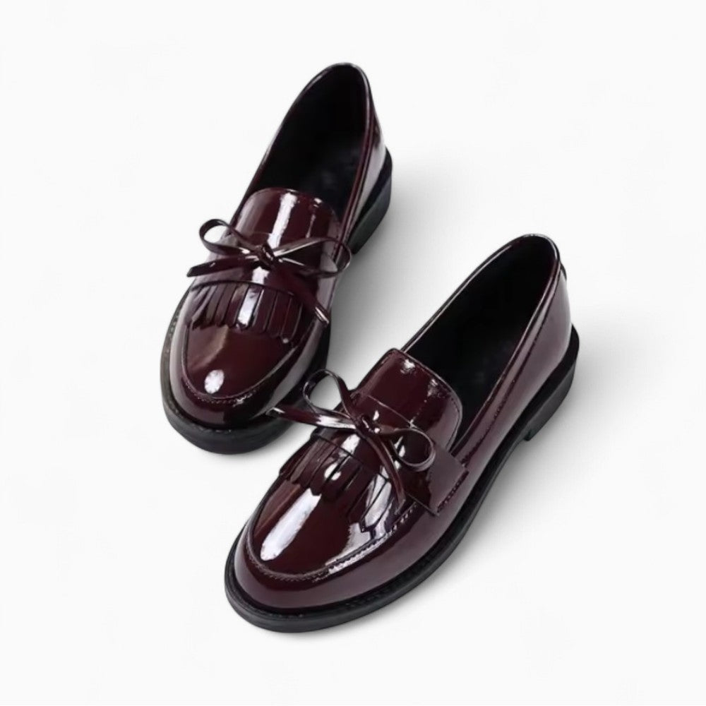 Mocassins À Talons Carrés Avec Frange Dans Le Style Vintage