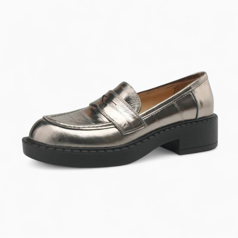 Mocassins À Talons À Semelle Épaisse Noire Pour Femmes