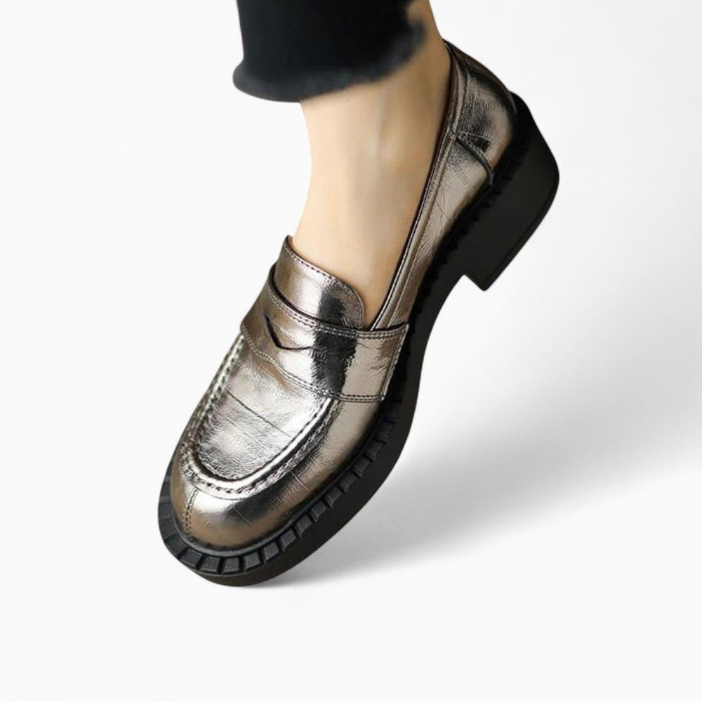 Mocassins À Talons À Semelle Épaisse Noire Pour Femmes