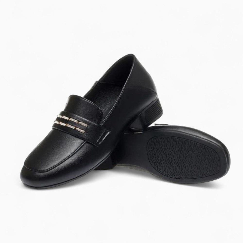 Mocassins À Talon Carré Avec Une Semelle En Cuir Régénéré