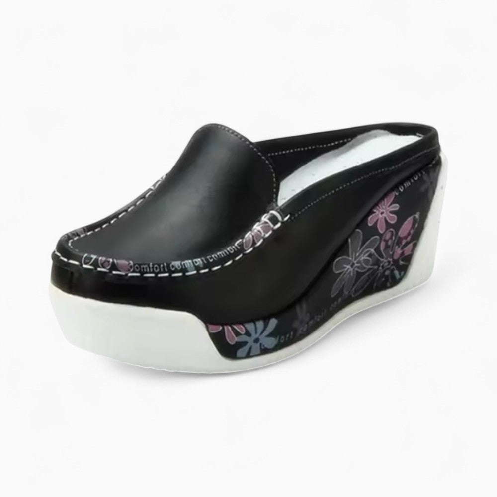 Mocassins À Semelles Compensées Et Motifs Floraux Pour Femme