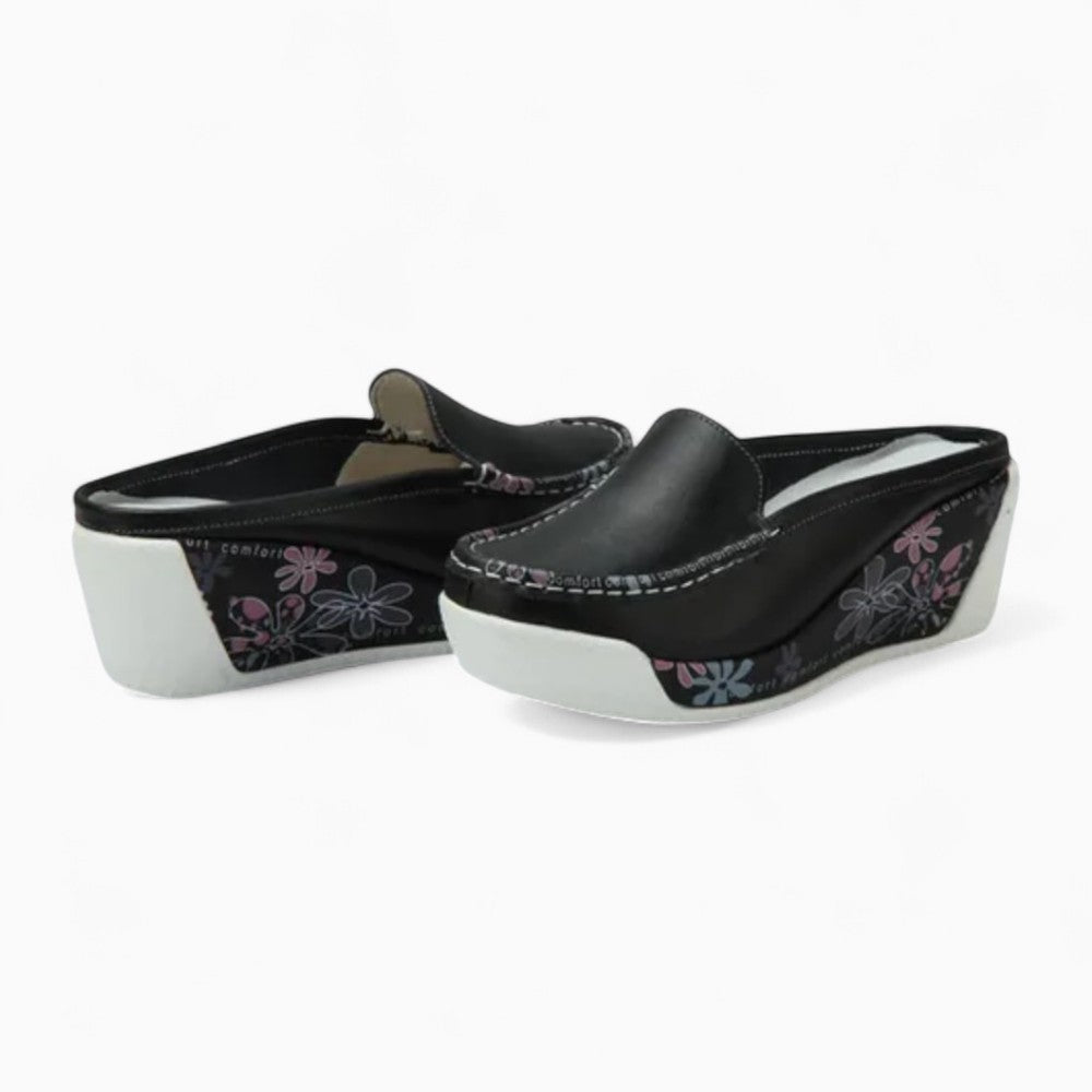Mocassins À Semelles Compensées Et Motifs Floraux Pour Femme
