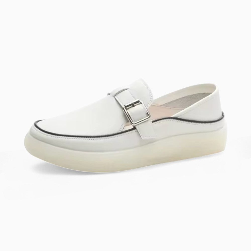 Mocassins À Semelle Épaisse En Cuir Pour Femme