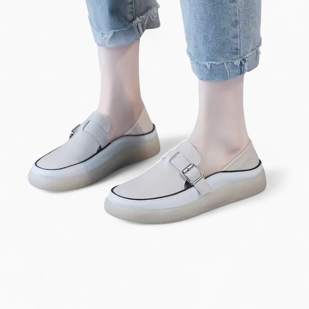 Mocassins À Semelle Épaisse En Cuir Pour Femme