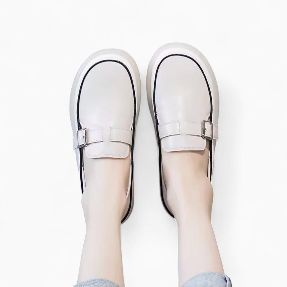 Mocassins À Semelle Épaisse En Cuir Pour Femme