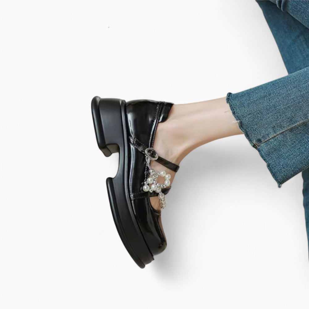 Mocassins À Semelle Épaisse Avec Chaîne Et Perles