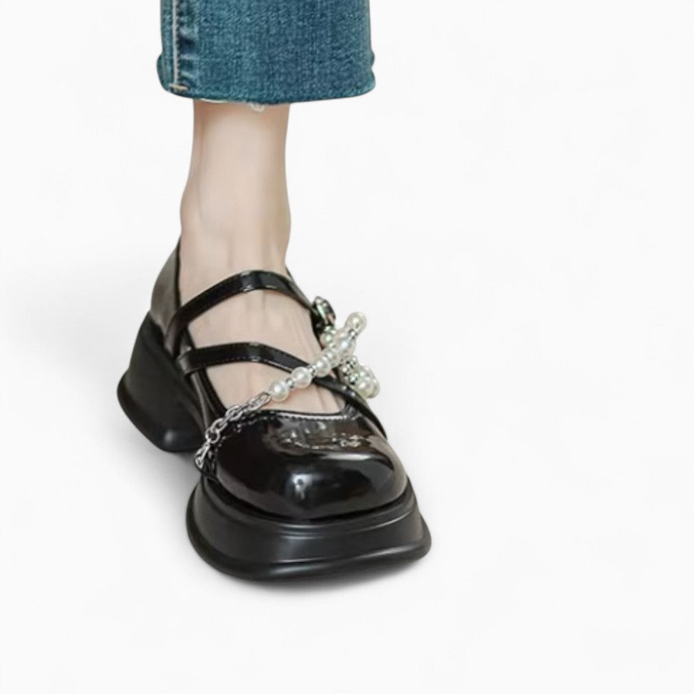 Mocassins À Semelle Épaisse Avec Chaîne Et Perles