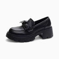 Mocassins À Plateforme Ornés D’un Ravissant Nœud Papillon Noir Pour Femmes