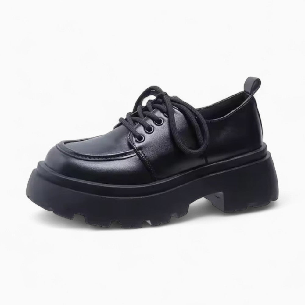 Mocassins À Plateforme En Cuir Synthétique Noir