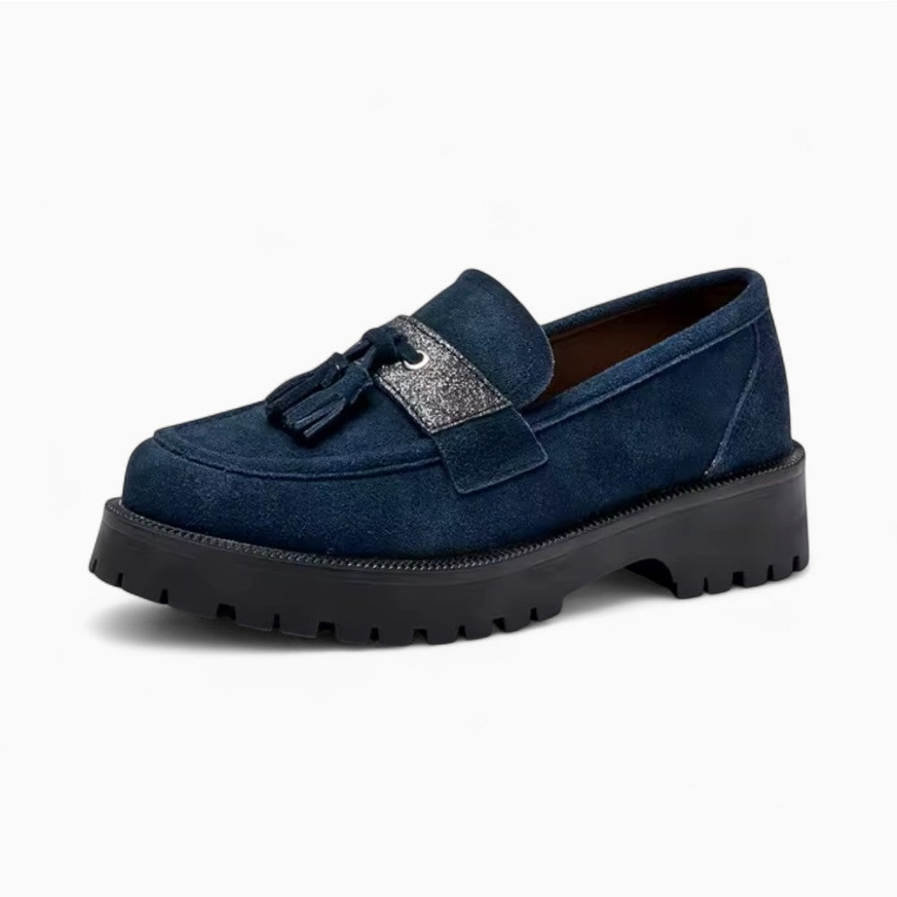 Mocassins À Glands En Daim Style Vintage