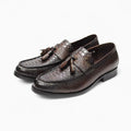 Mocassins À Glands En Cuir Véritable Effet Serpent