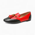 Mocassins À Glands En Cuir Et Bout Rond Pour Femme