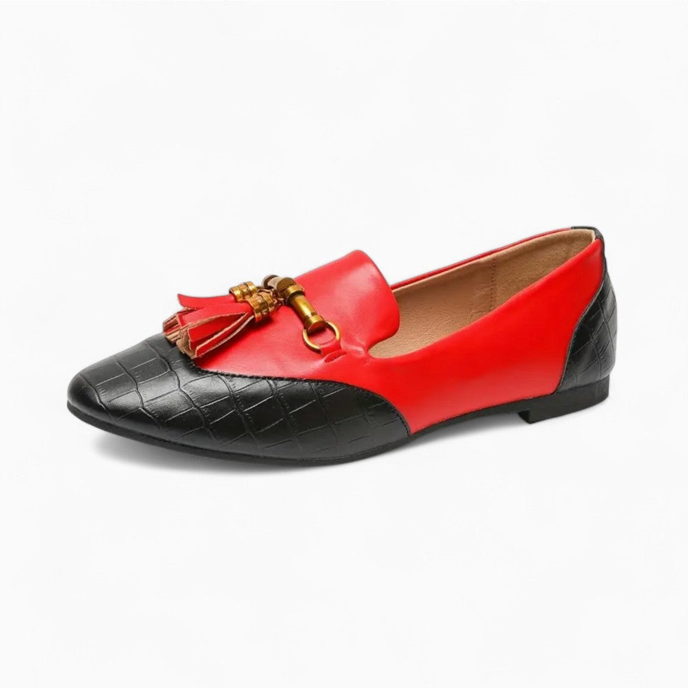 Mocassins À Glands En Cuir Et Bout Rond Pour Femme
