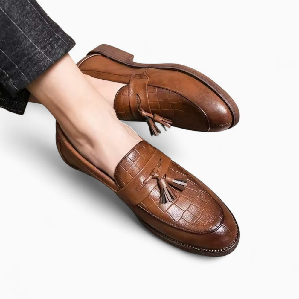 Mocassins À Glands Effet Cuir Crocodile