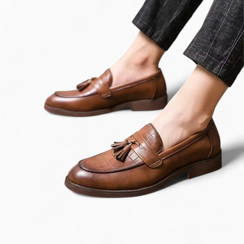 Mocassins À Glands Effet Cuir Crocodile