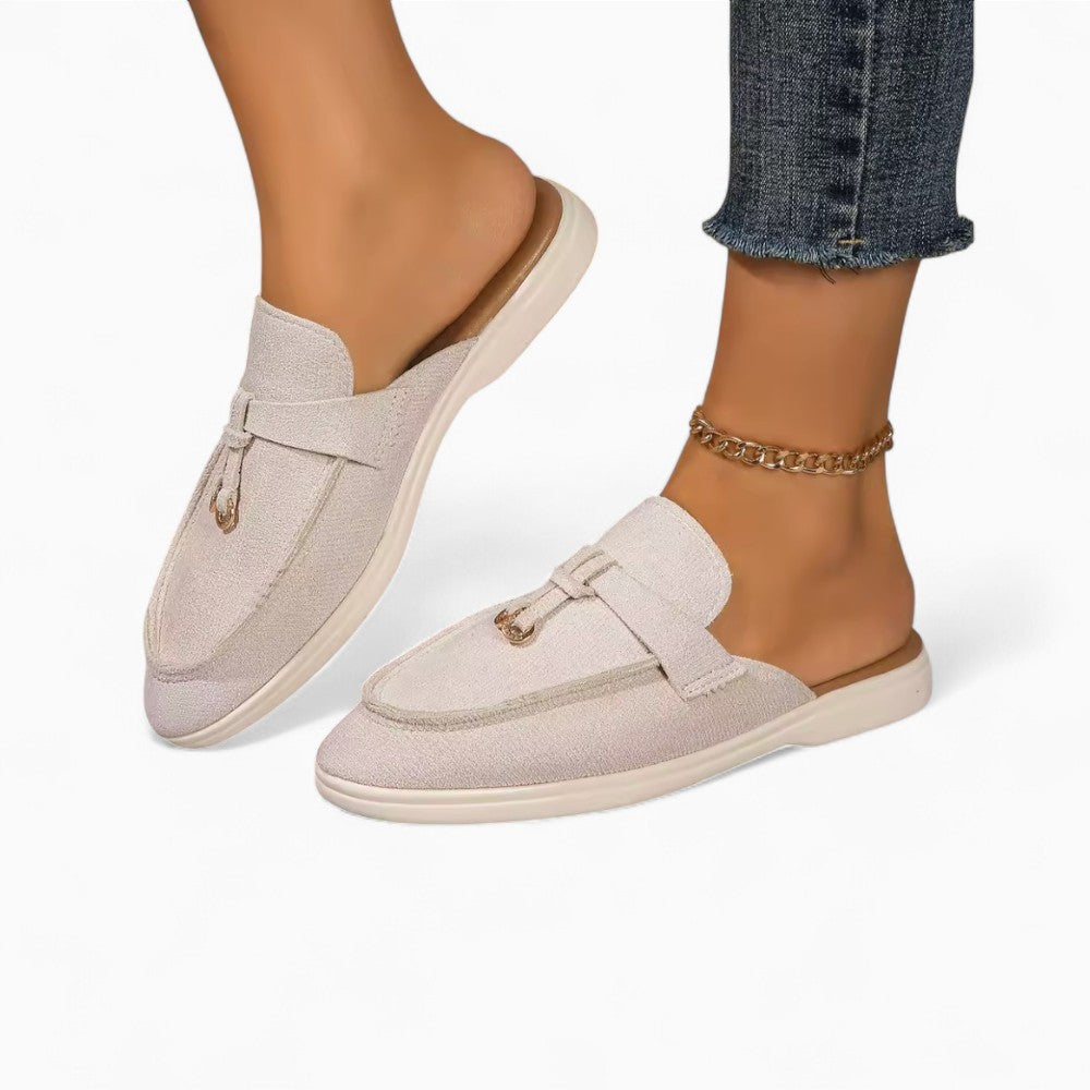 Mocassins À Glands Bi-Matière Effet Contrasté