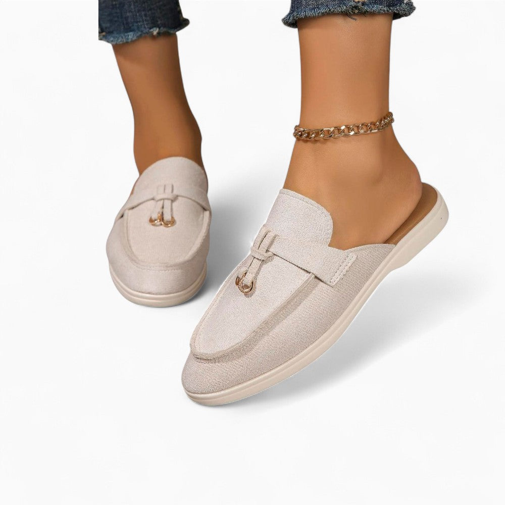 Mocassins À Glands Bi-Matière Effet Contrasté