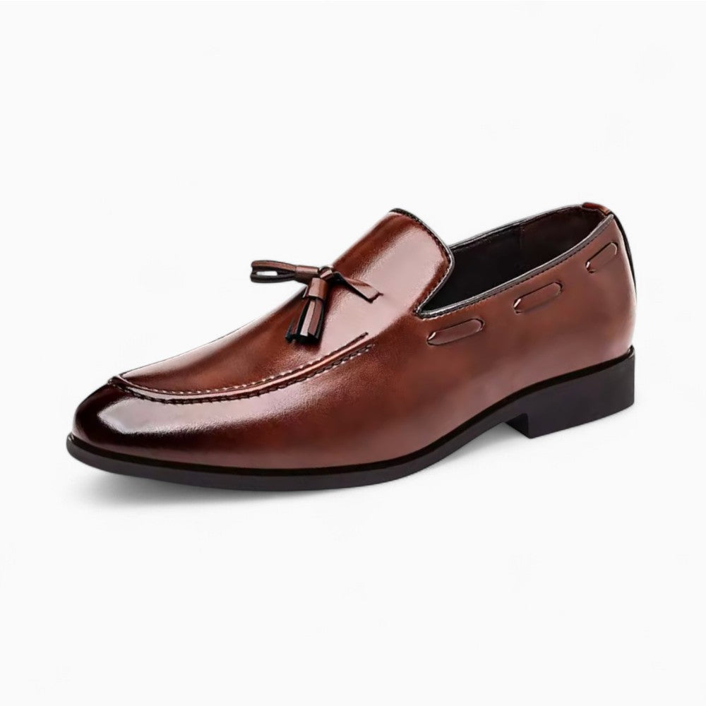 Mocassins À Gland En Cuir Véritable Marron Pour Hommes