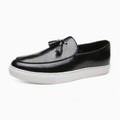 Mocassins À Gland En Cuir À Semelles Blanches Pour Hommes