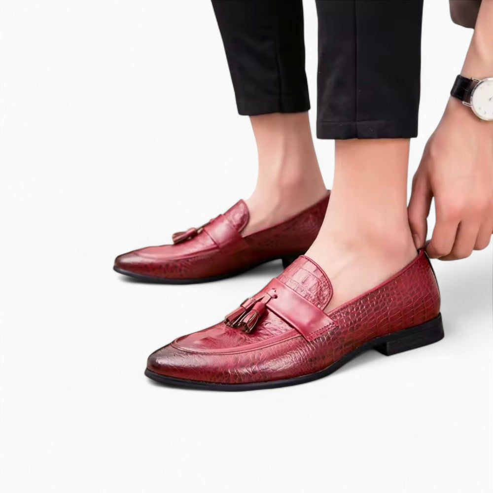 Mocassins À Gland Avec Effet Croco Pour Hommes