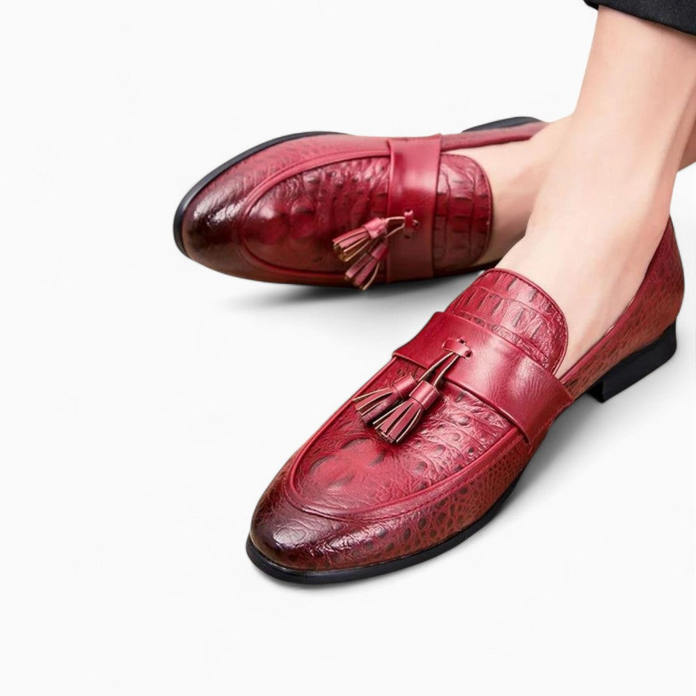 Mocassins À Gland Avec Effet Croco Pour Hommes