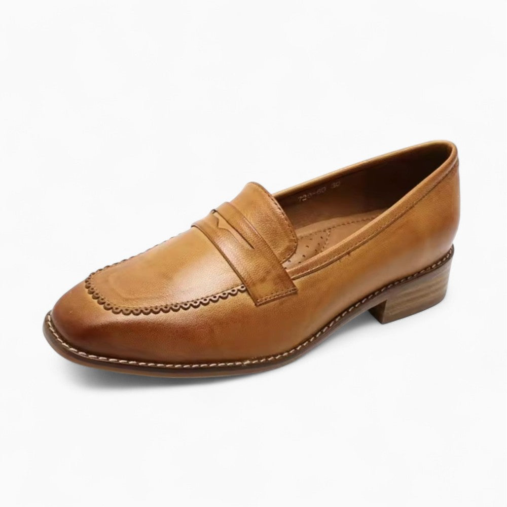 Mocassins À Enfiler En Cuir Véritable Pour Femme