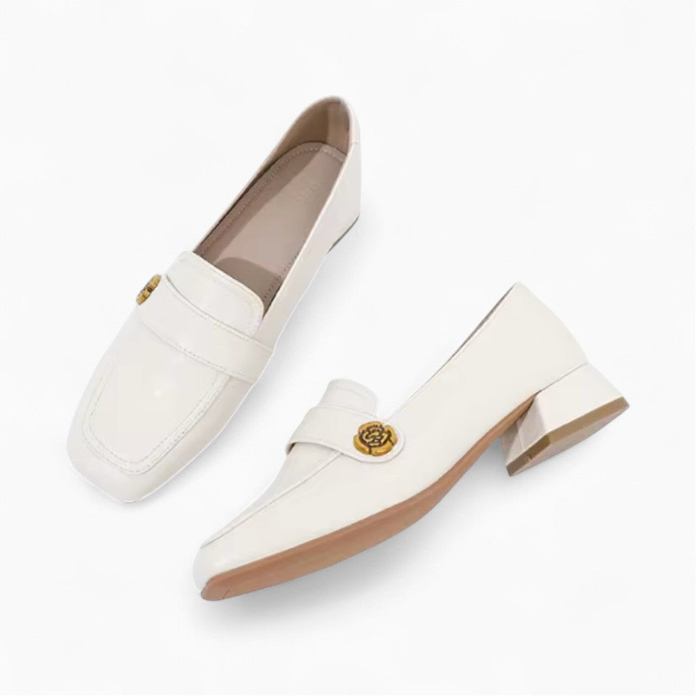 Mocassins À Bout Rond Et Talon Carré Pour Femme