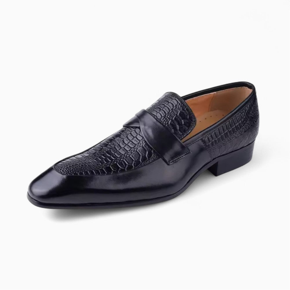 Mocassins À Bout Pointu En Cuir Véritable Pour Homme