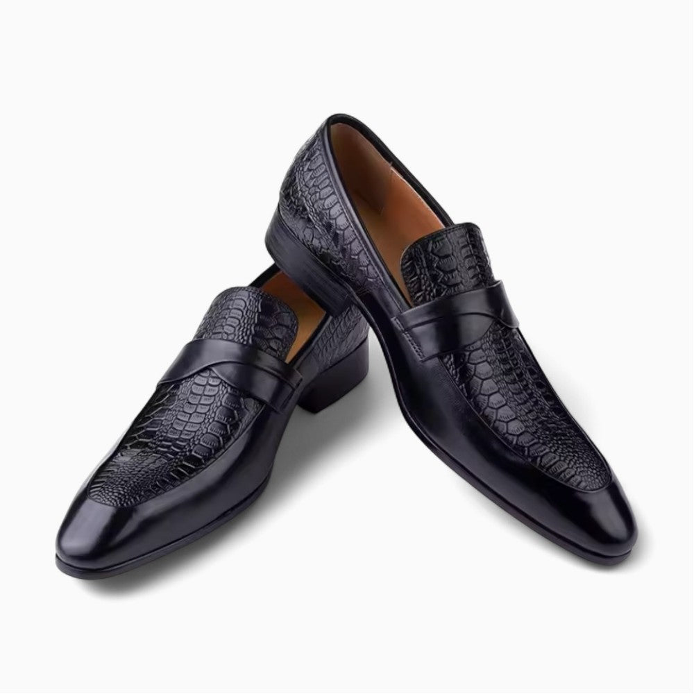 Mocassins À Bout Pointu En Cuir Véritable Pour Homme