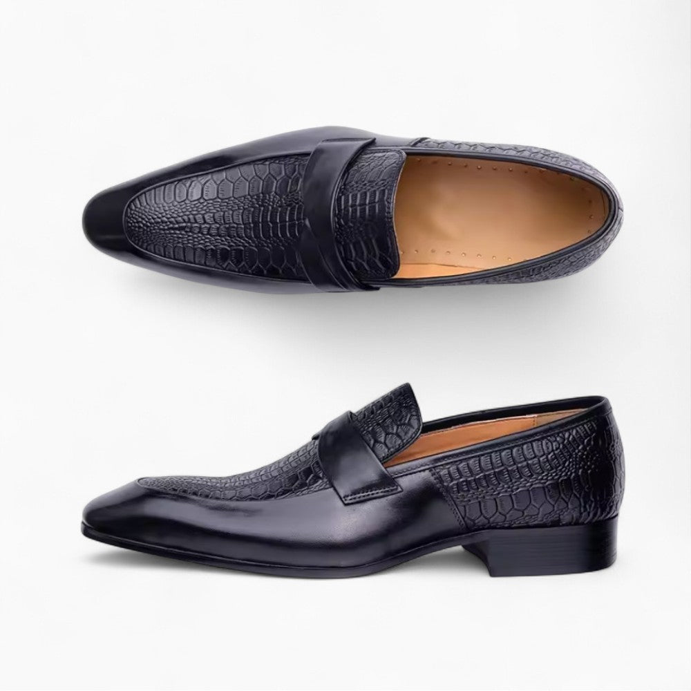 Mocassins À Bout Pointu En Cuir Véritable Pour Homme