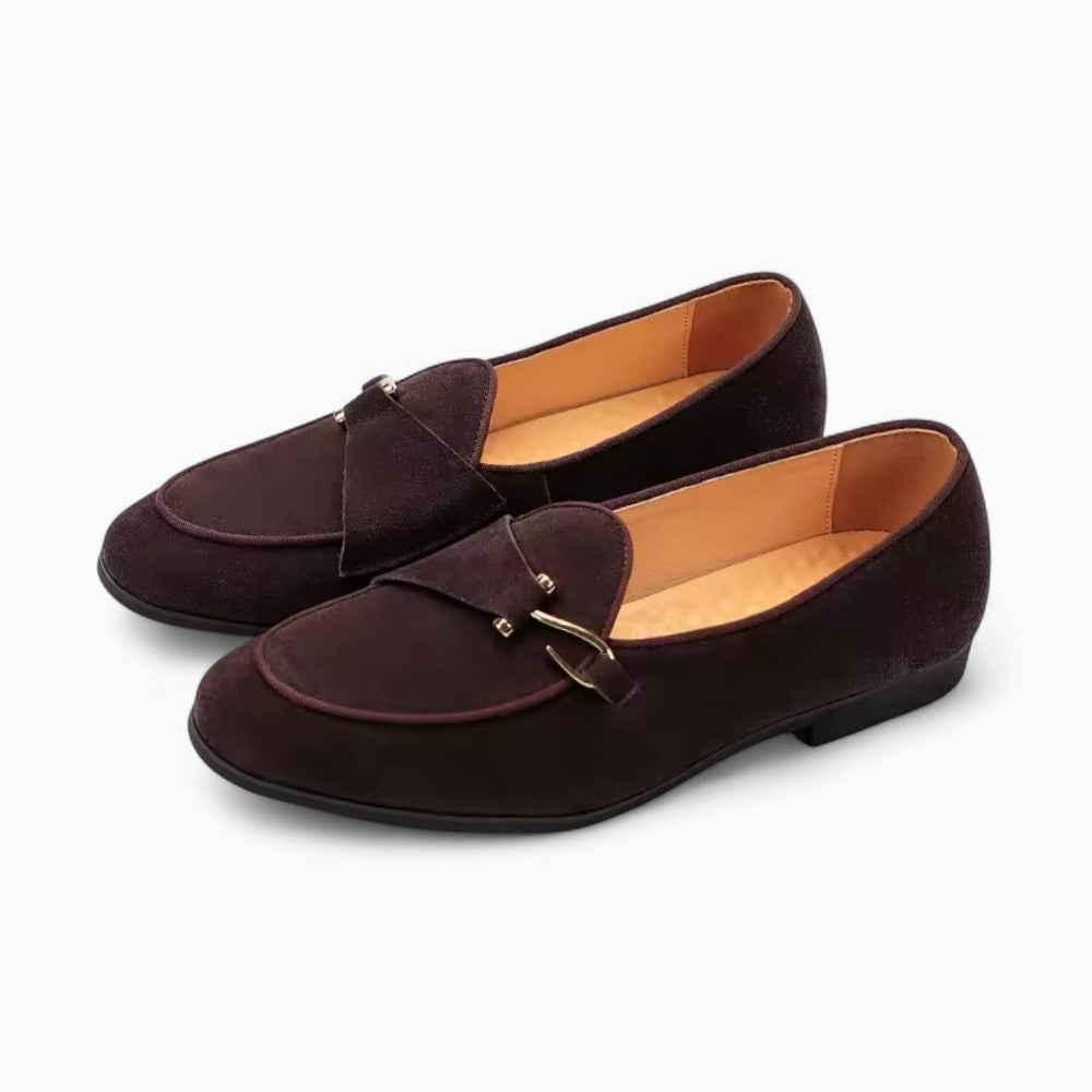 Mocassins À Boucle En Daim De Luxe Pour Homme